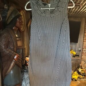 Talbots Black and White Gingham Mini Dress